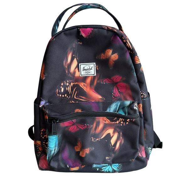 Hershel Supply Co. Nova Mid Volume Backpack Black Multicolored Butterflies - Picture 1 of 11